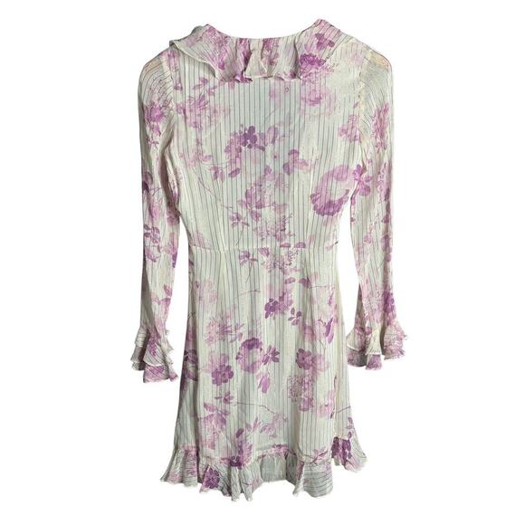 Rococo Sand Lilac Floral Mini Cover Up Dress Purple Size P - Picture 7 of 9